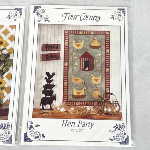 2 Vintage 90s Four Corners Quilt Pattern - Picture 2 of 6